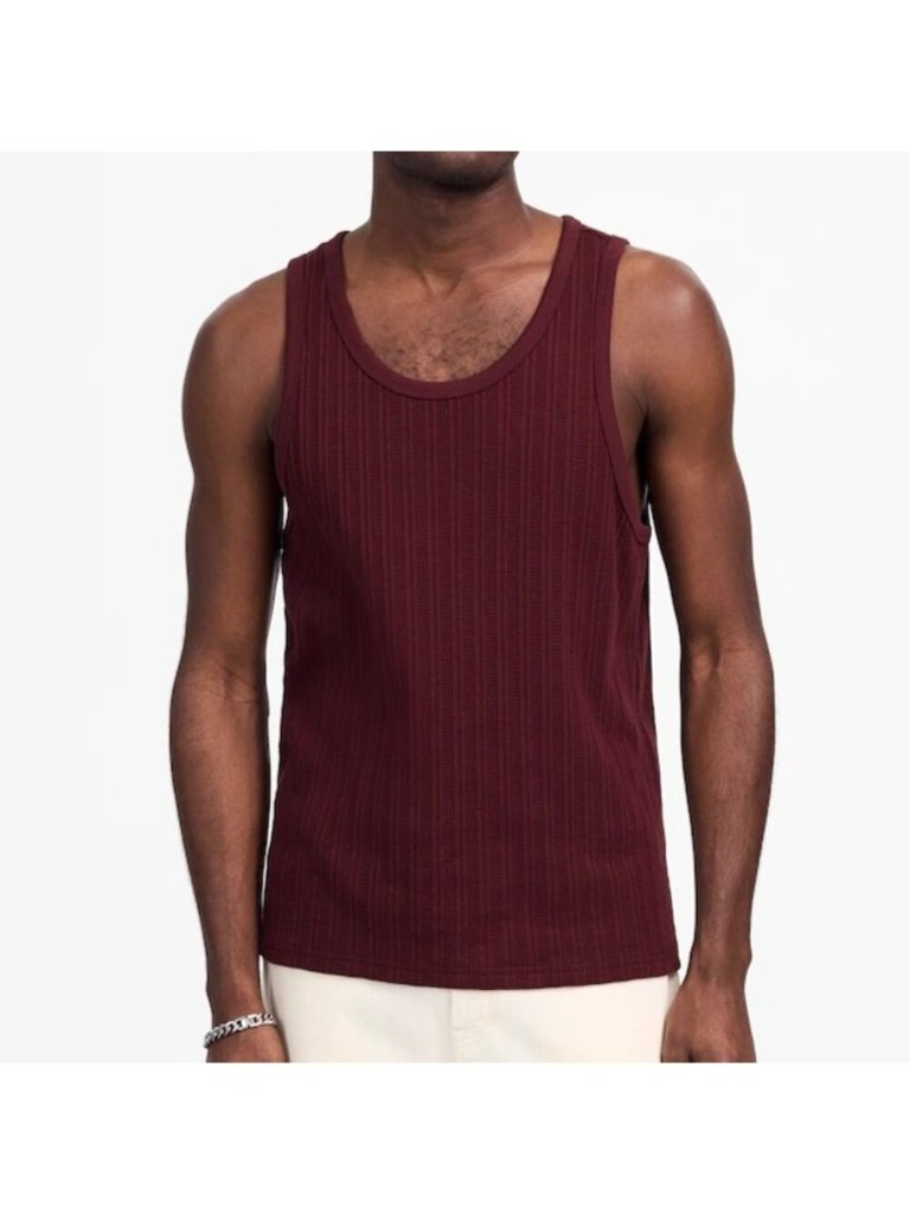 NWT Flawed Madewell Textured Tank Top Men's Sz L Deep Plum Summer Casual Lounge